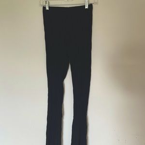 SHEIN black ribbed flare pants